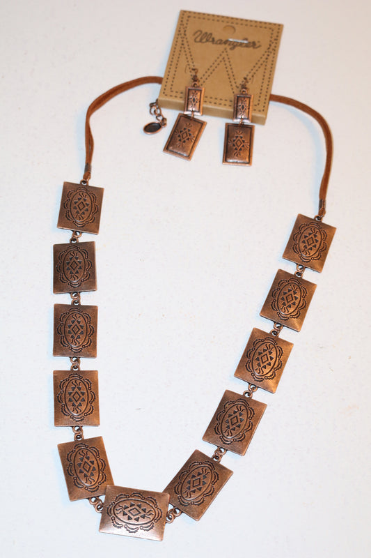 Wrangler Rustic Bronze Jewelry Set - Rectangular