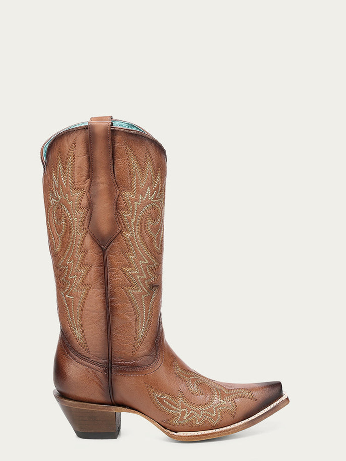 Flame Embroidered Camel Boot